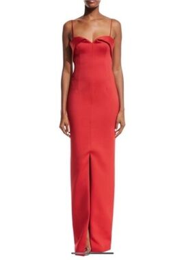 Black Halo EVE by Laurel Berman Red Maxi Front Slit Gown Dress Size 6